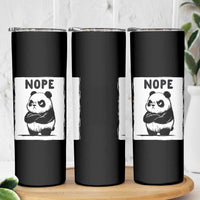 Grumpy Panda Says Nope Skinny Tumbler Japanese Aesthetic Panda Bear Graphic