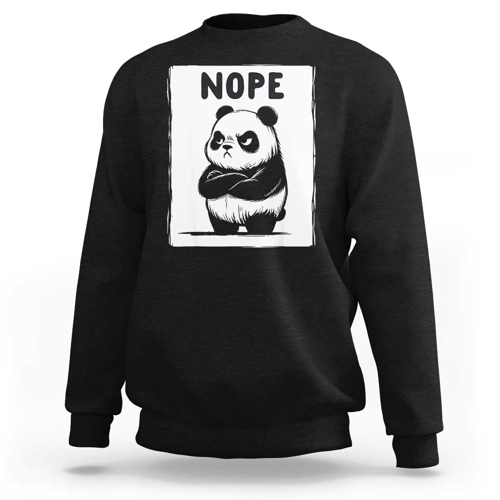 Grumpy Panda Says Nope Sweatshirt Japanese Aesthetic Panda Bear Graphic