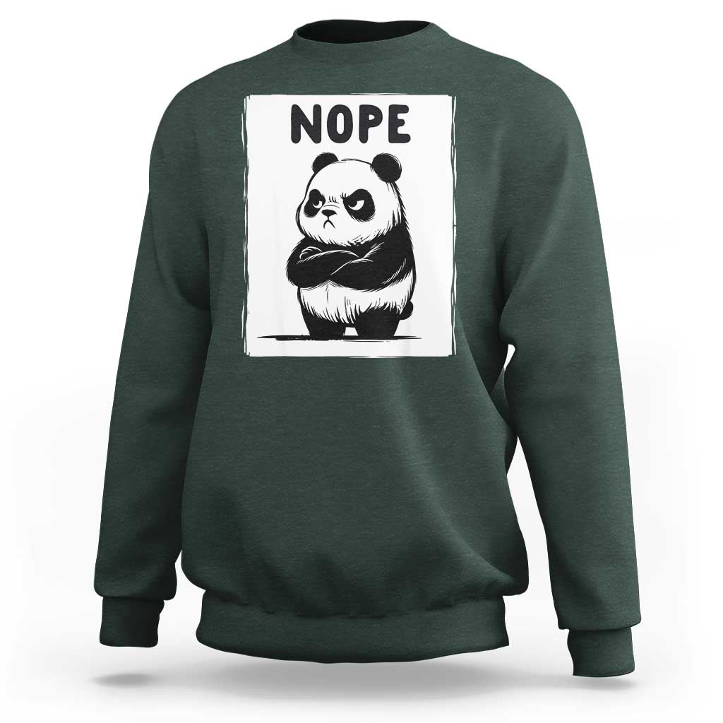 Grumpy Panda Says Nope Sweatshirt Japanese Aesthetic Panda Bear Graphic