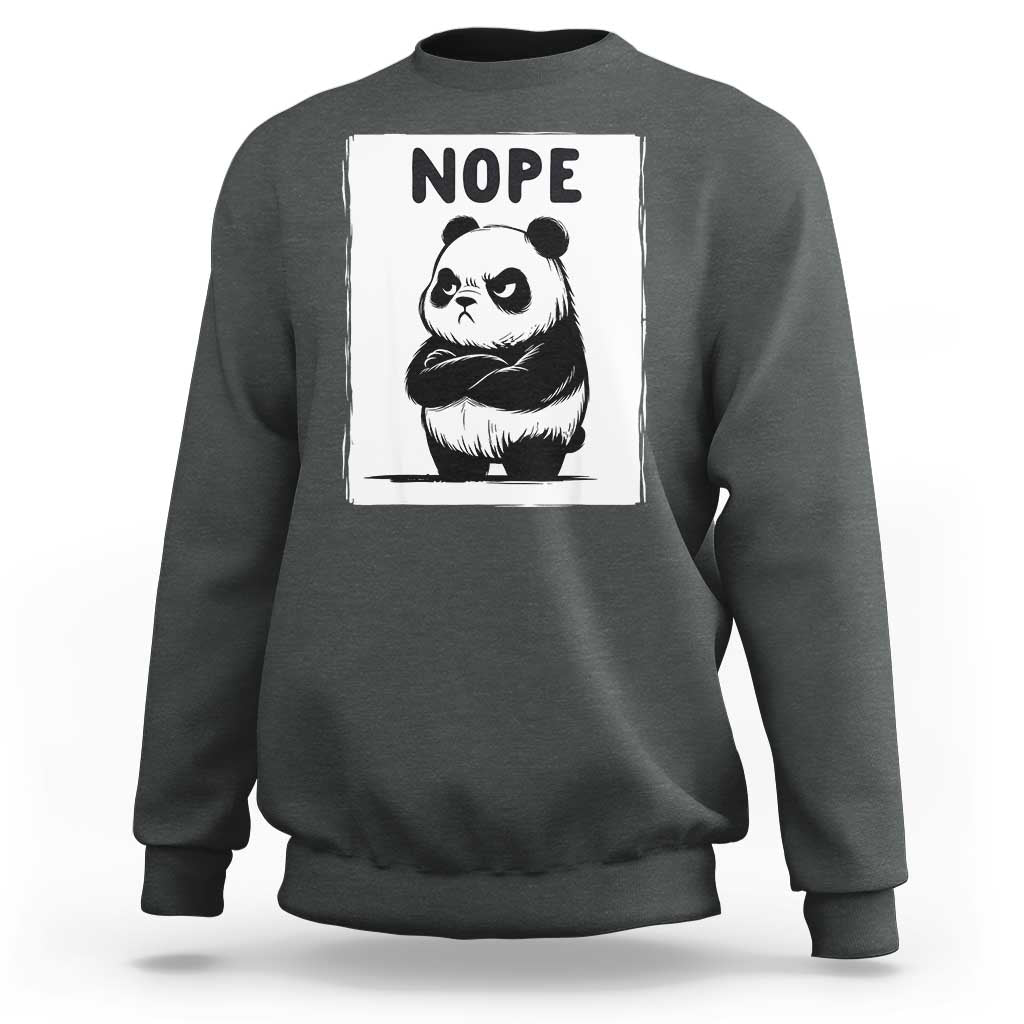 Grumpy Panda Says Nope Sweatshirt Japanese Aesthetic Panda Bear Graphic