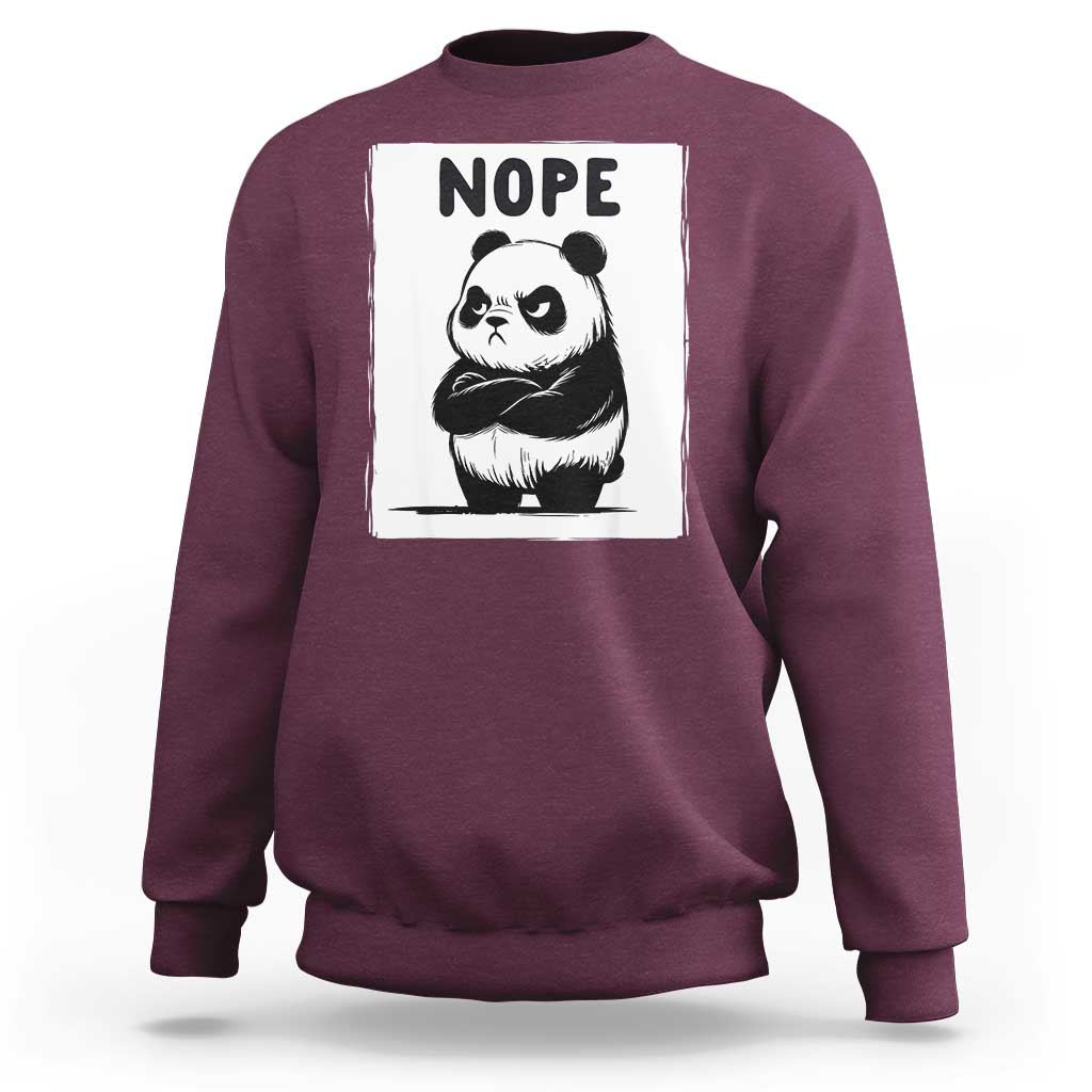 Grumpy Panda Says Nope Sweatshirt Japanese Aesthetic Panda Bear Graphic