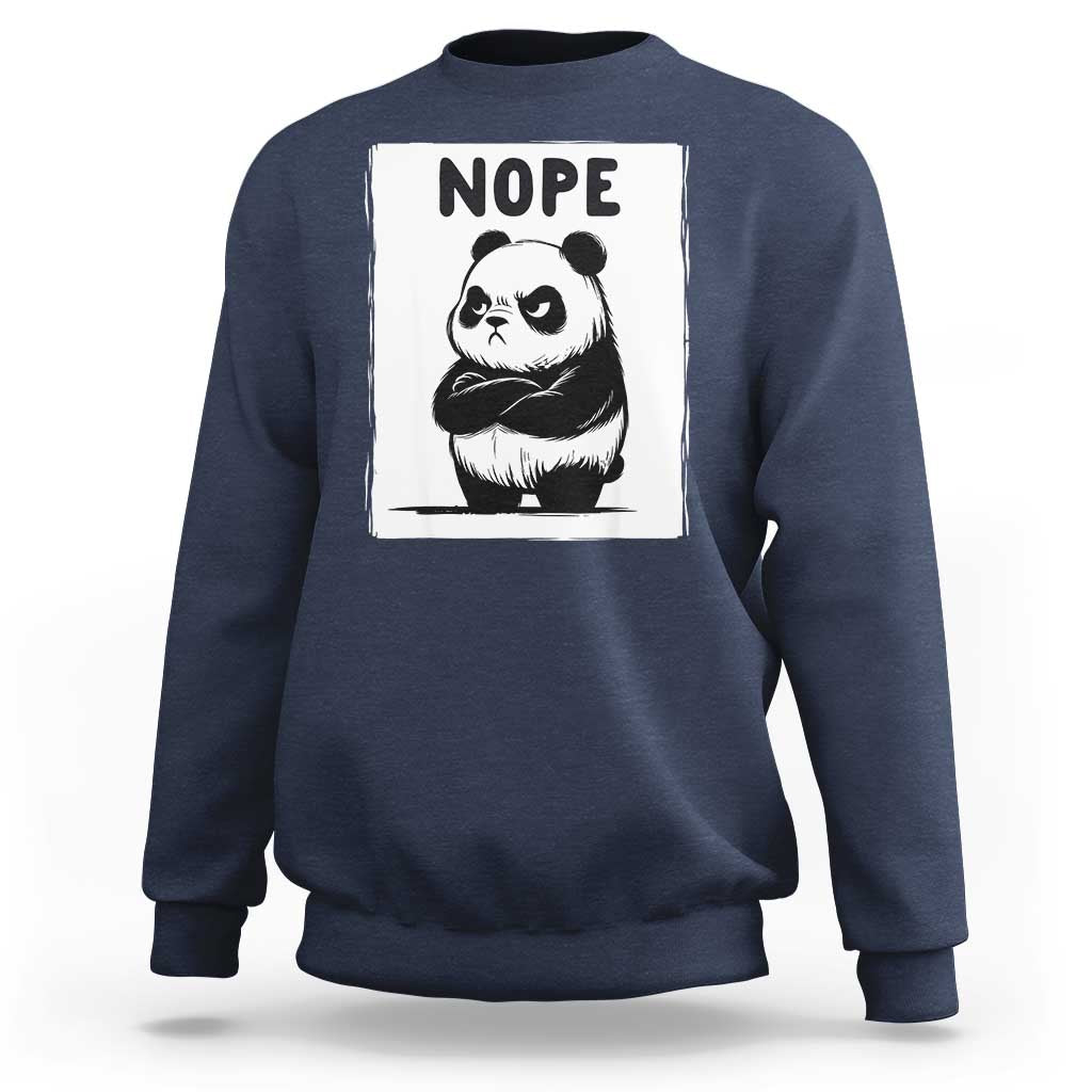 Grumpy Panda Says Nope Sweatshirt Japanese Aesthetic Panda Bear Graphic