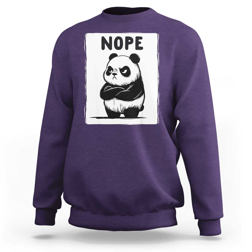 Grumpy Panda Says Nope Sweatshirt Japanese Aesthetic Panda Bear Graphic