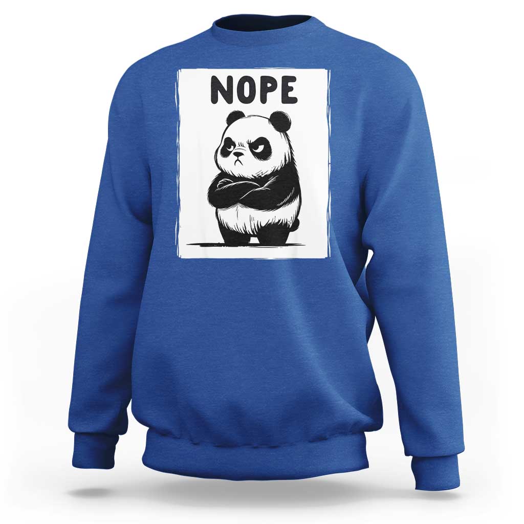 Grumpy Panda Says Nope Sweatshirt Japanese Aesthetic Panda Bear Graphic