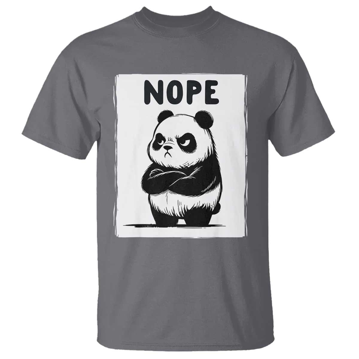 Grumpy Panda Says Nope T Shirt Japanese Aesthetic Panda Bear Graphic