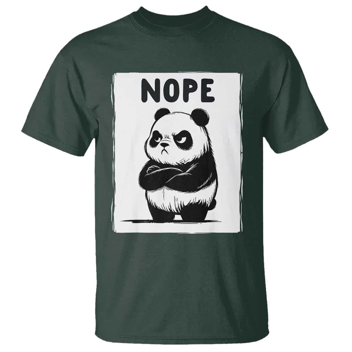 Grumpy Panda Says Nope T Shirt Japanese Aesthetic Panda Bear Graphic