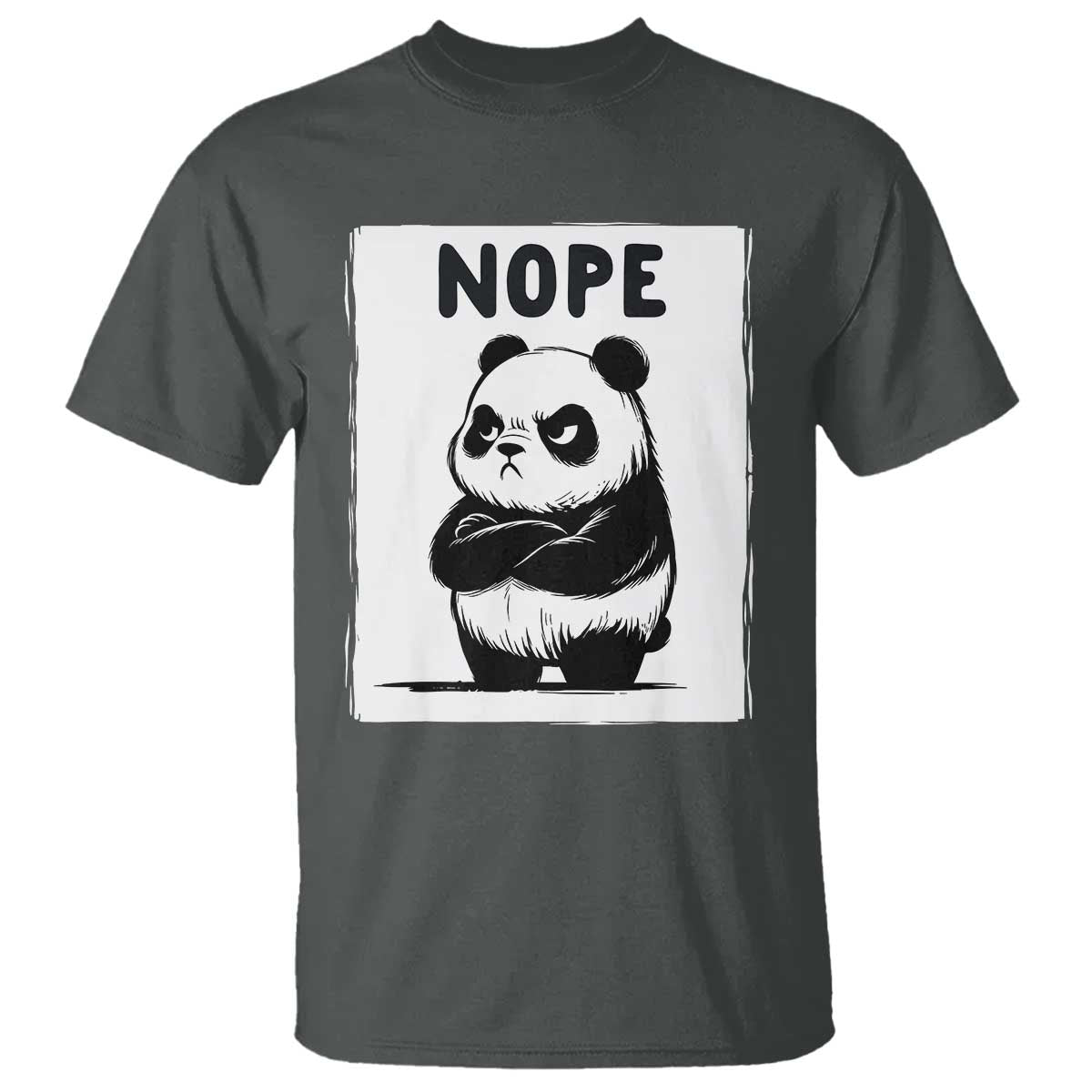 Grumpy Panda Says Nope T Shirt Japanese Aesthetic Panda Bear Graphic