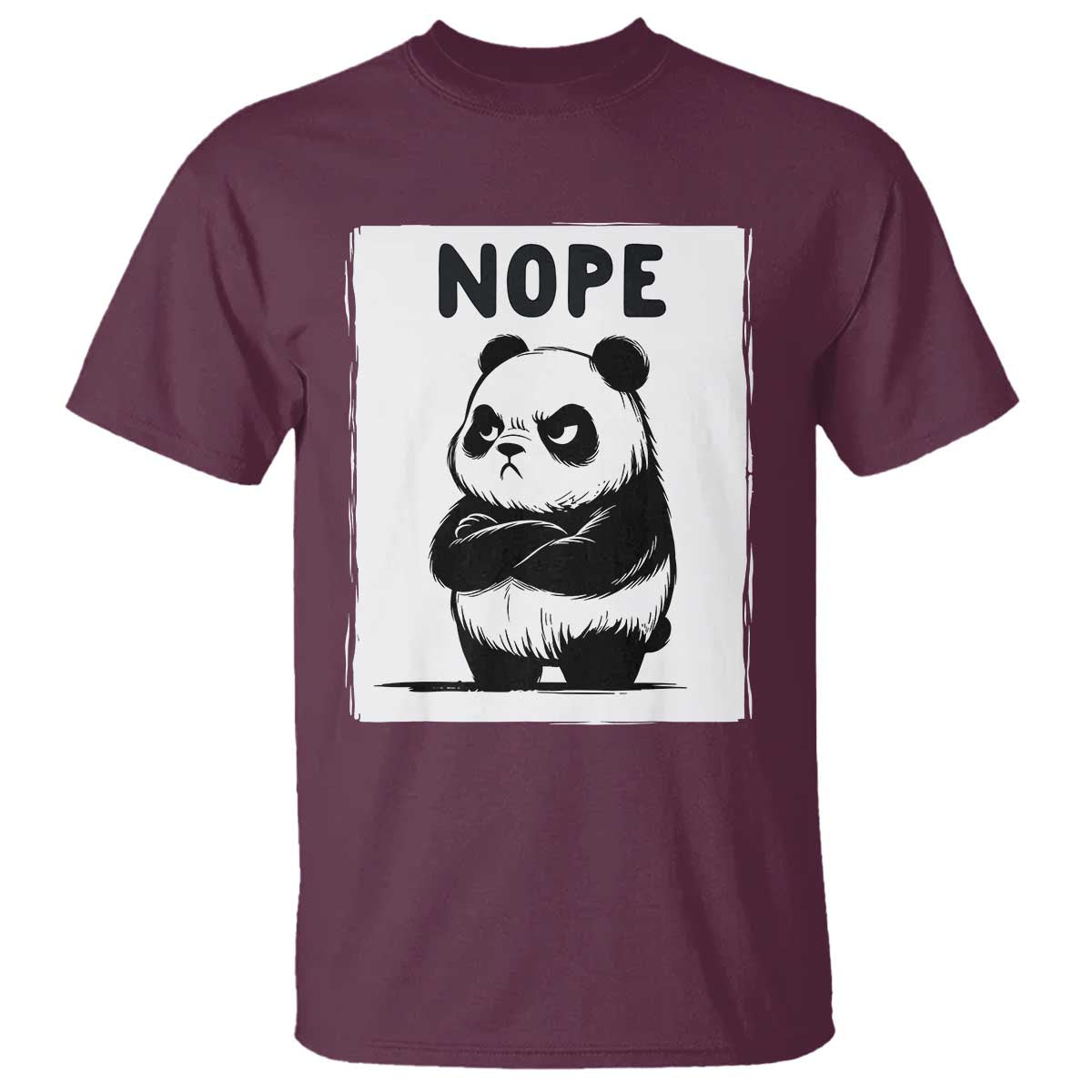 Grumpy Panda Says Nope T Shirt Japanese Aesthetic Panda Bear Graphic