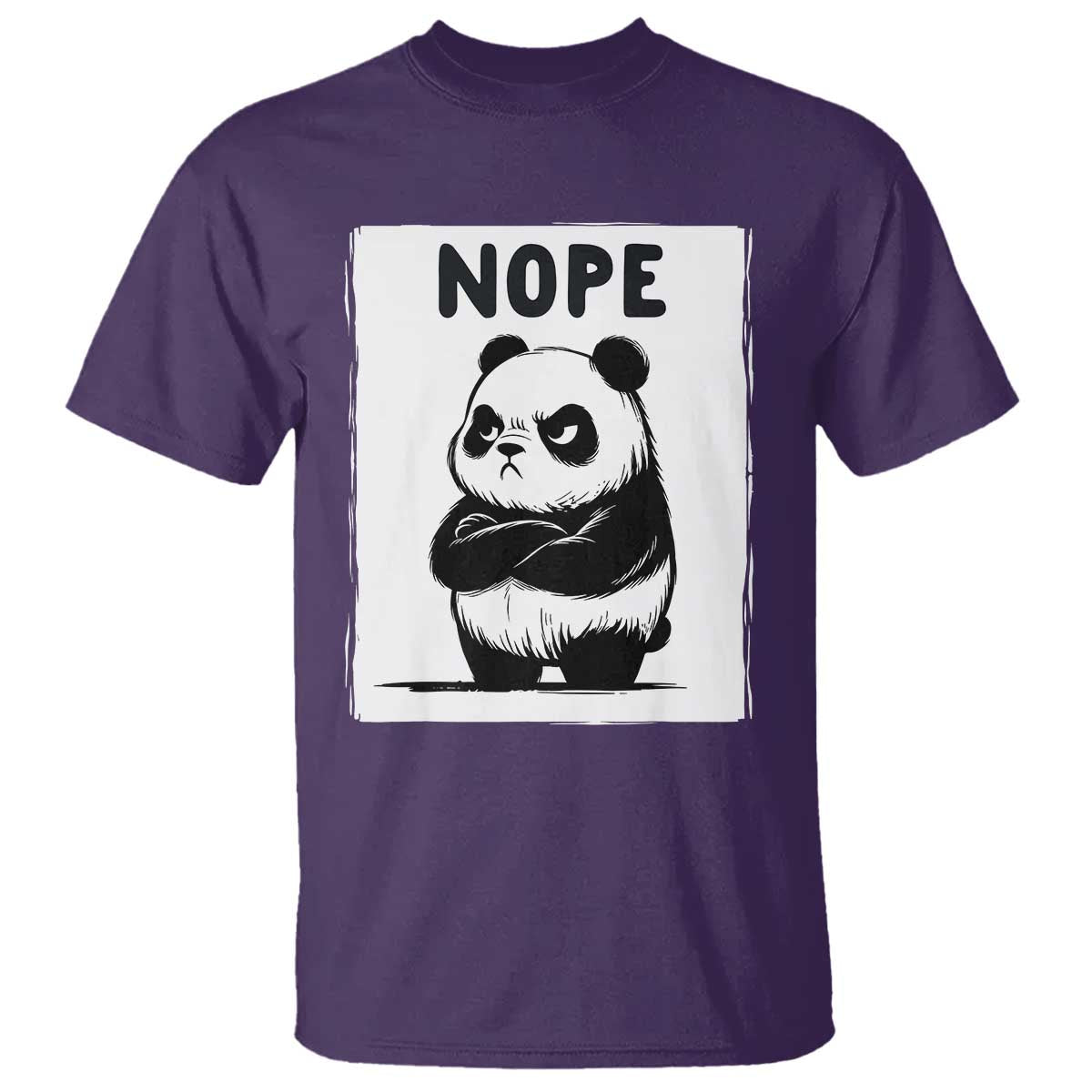 Grumpy Panda Says Nope T Shirt Japanese Aesthetic Panda Bear Graphic