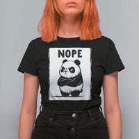 Grumpy Panda Says Nope T Shirt For Women Japanese Aesthetic Panda Bear Graphic