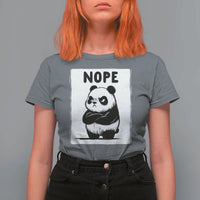 Grumpy Panda Says Nope T Shirt For Women Japanese Aesthetic Panda Bear Graphic