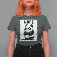 Grumpy Panda Says Nope T Shirt For Women Japanese Aesthetic Panda Bear Graphic