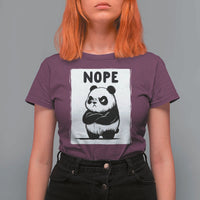 Grumpy Panda Says Nope T Shirt For Women Japanese Aesthetic Panda Bear Graphic