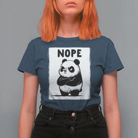 Grumpy Panda Says Nope T Shirt For Women Japanese Aesthetic Panda Bear Graphic