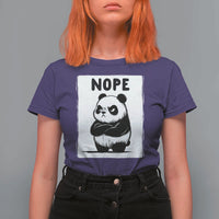 Grumpy Panda Says Nope T Shirt For Women Japanese Aesthetic Panda Bear Graphic