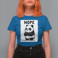 Grumpy Panda Says Nope T Shirt For Women Japanese Aesthetic Panda Bear Graphic