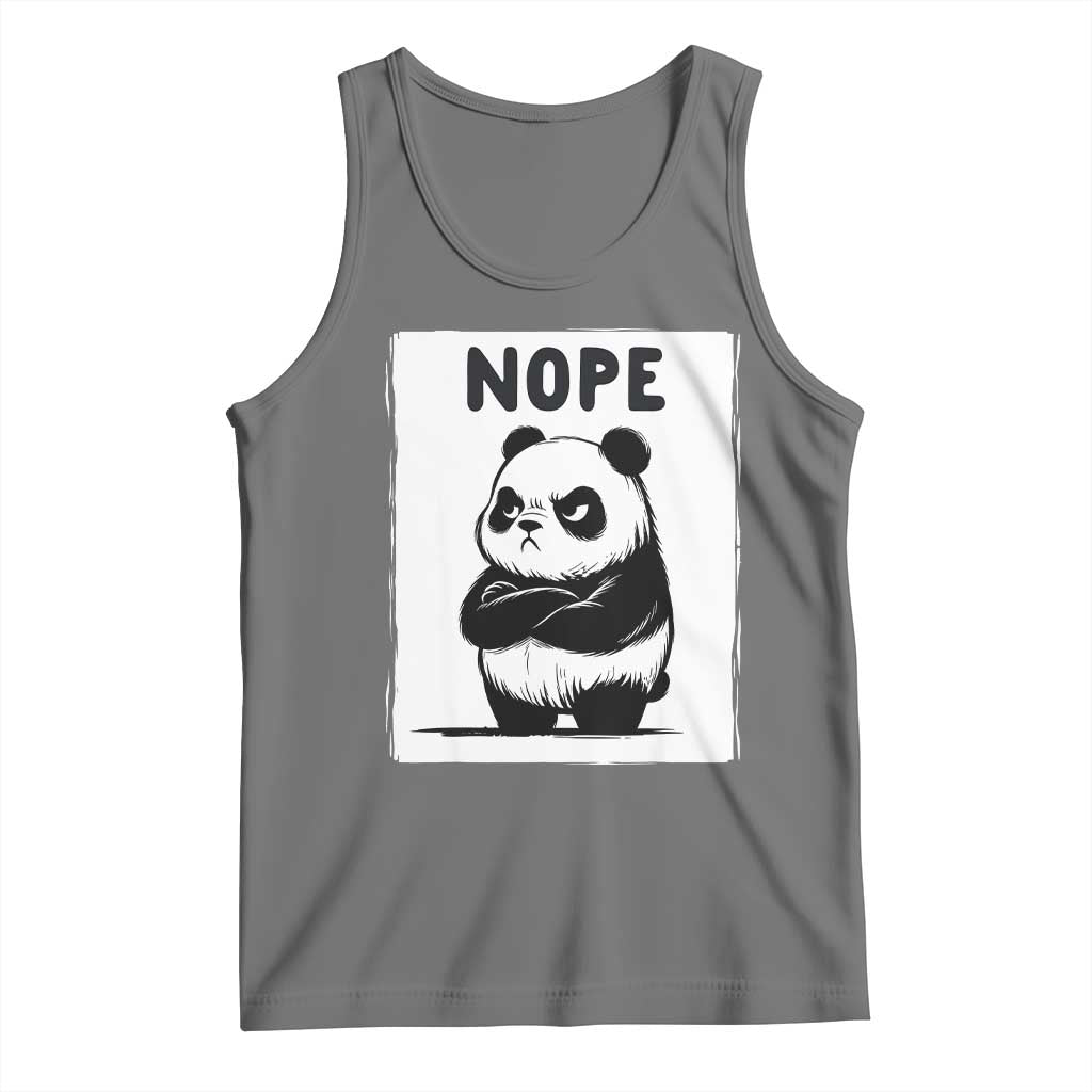 Grumpy Panda Says Nope Tank Top Japanese Aesthetic Panda Bear Graphic