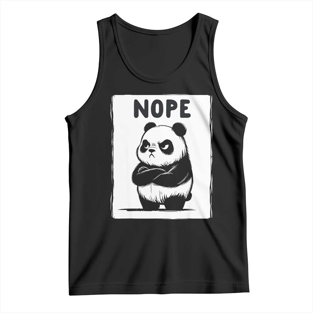 Grumpy Panda Says Nope Tank Top Japanese Aesthetic Panda Bear Graphic
