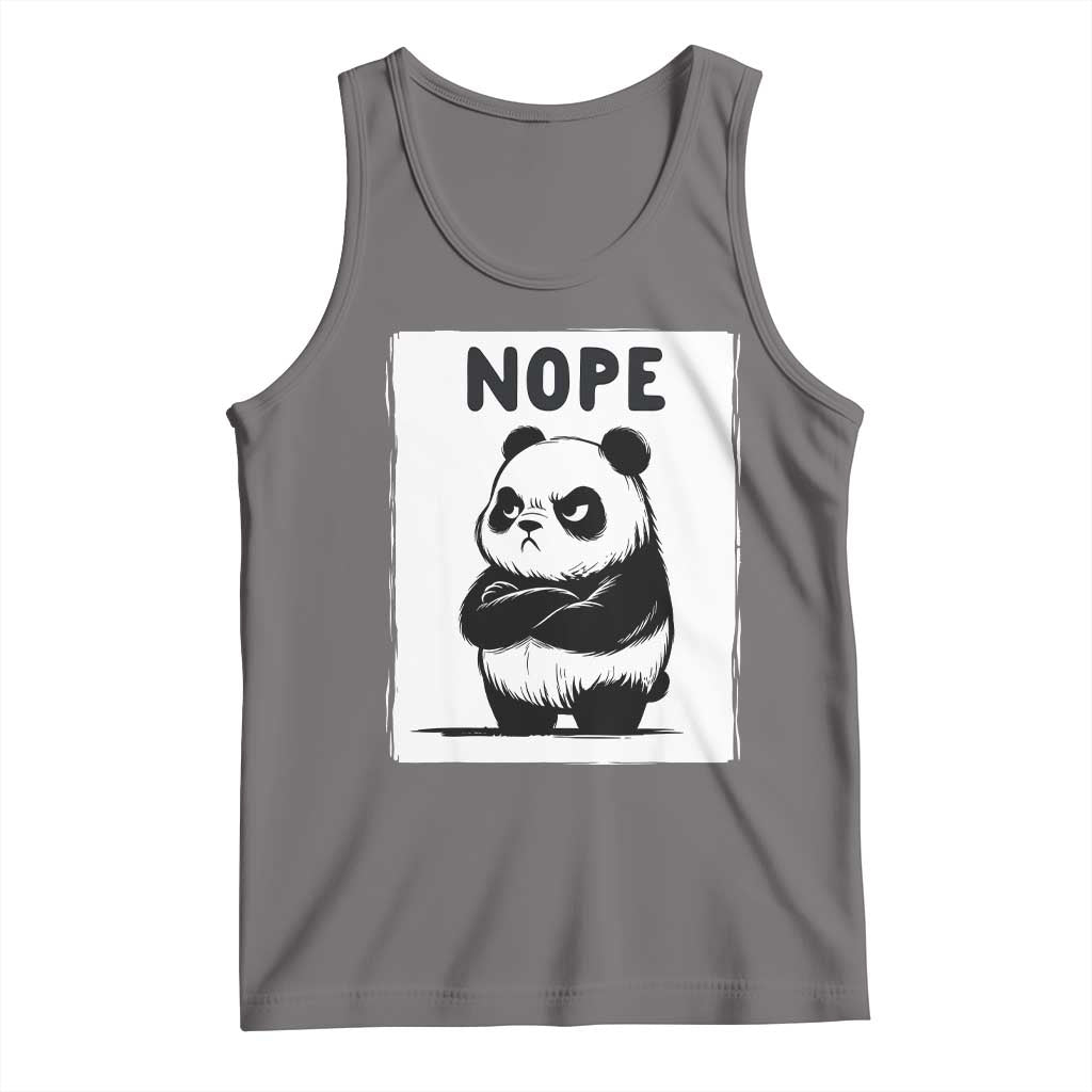 Grumpy Panda Says Nope Tank Top Japanese Aesthetic Panda Bear Graphic