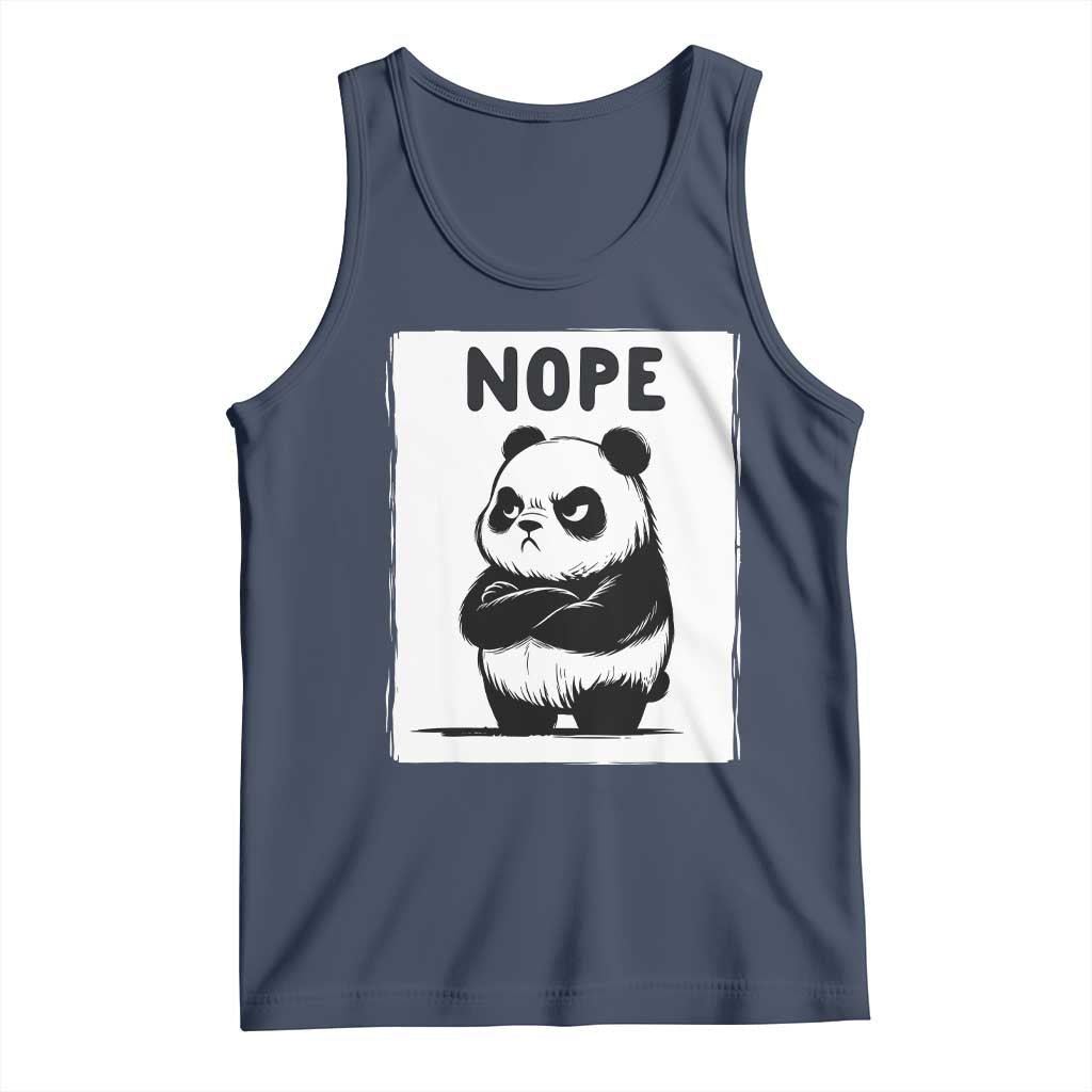 Grumpy Panda Says Nope Tank Top Japanese Aesthetic Panda Bear Graphic