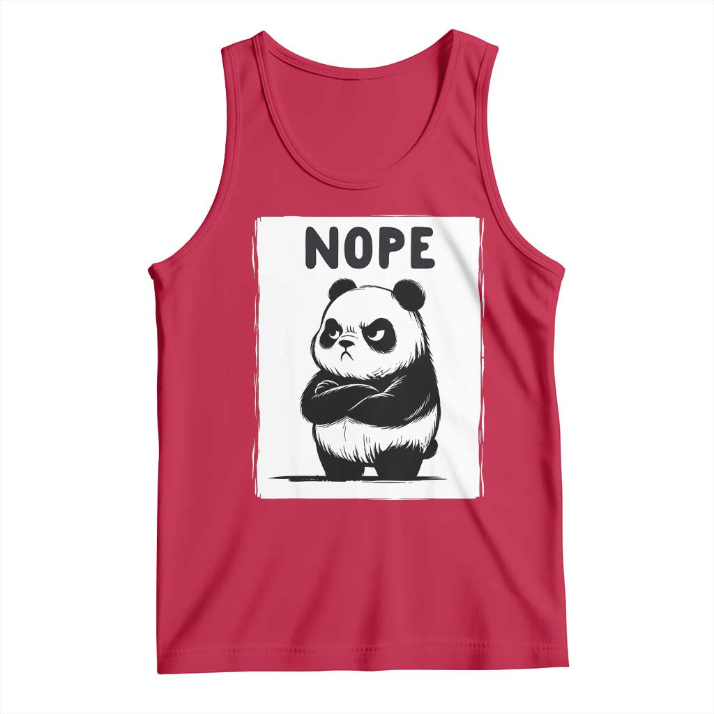 Grumpy Panda Says Nope Tank Top Japanese Aesthetic Panda Bear Graphic