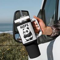 Grumpy Panda Says Nope Tumbler With Handle Japanese Aesthetic Panda Bear Graphic