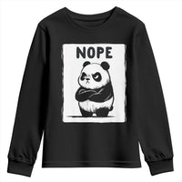 Grumpy Panda Says Nope Youth Sweatshirt Japanese Aesthetic Panda Bear Graphic