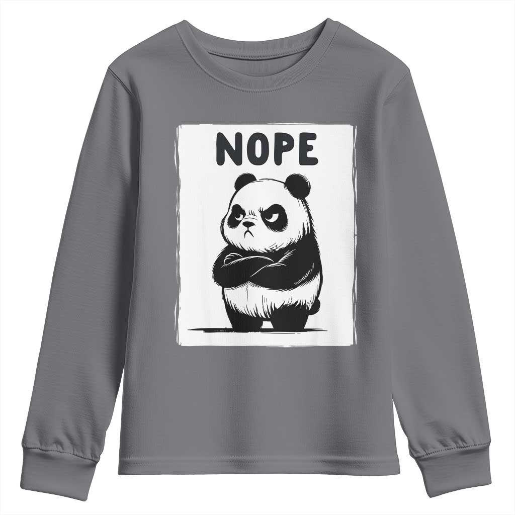 Grumpy Panda Says Nope Youth Sweatshirt Japanese Aesthetic Panda Bear Graphic