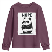 Grumpy Panda Says Nope Youth Sweatshirt Japanese Aesthetic Panda Bear Graphic