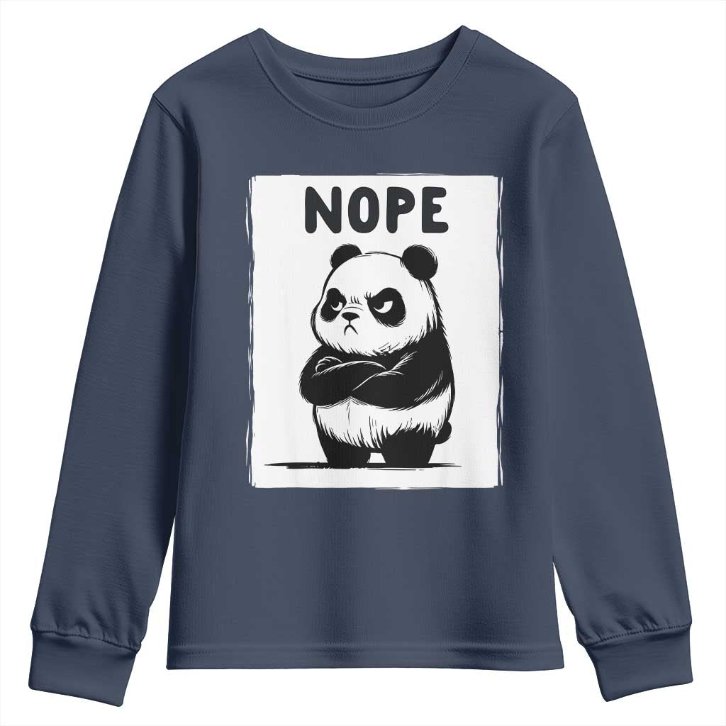 Grumpy Panda Says Nope Youth Sweatshirt Japanese Aesthetic Panda Bear Graphic