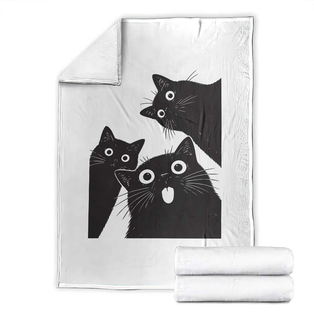 Funny Japanese Black Cat Is Watching You Throw Blanket Cat Lover