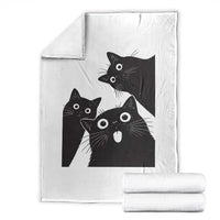 Funny Japanese Black Cat Is Watching You Throw Blanket Cat Lover