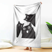 Funny Japanese Black Cat Is Watching You Throw Blanket Cat Lover