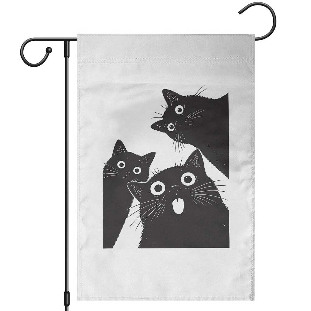Funny Japanese Black Cat Is Watching You Garden Flag Cat Lover