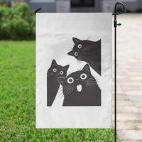 Funny Japanese Black Cat Is Watching You Garden Flag Cat Lover