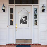 Funny Japanese Black Cat Is Watching You Garden Flag Cat Lover