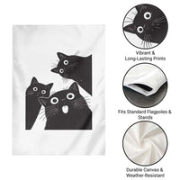 Funny Japanese Black Cat Is Watching You Garden Flag Cat Lover