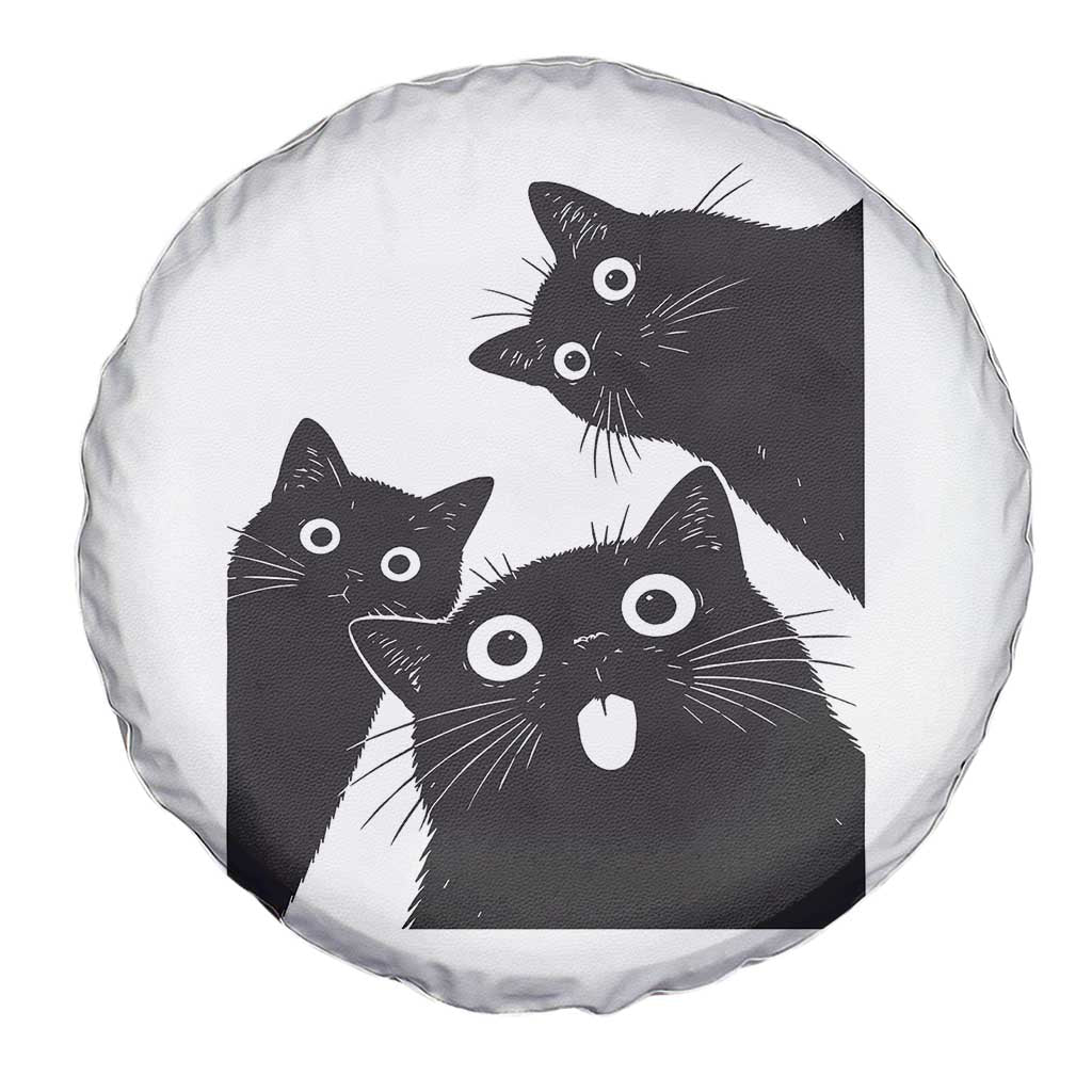 Funny Japanese Black Cat Is Watching You Spare Tire Cover Cat Lover