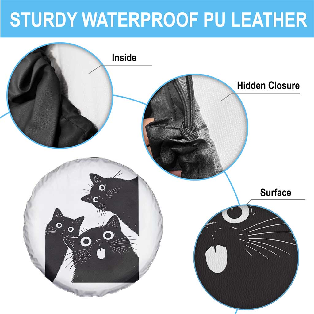 Funny Japanese Black Cat Is Watching You Spare Tire Cover Cat Lover