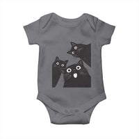 Funny Japanese Black Cat Is Watching You Baby Onesie Cat Lover