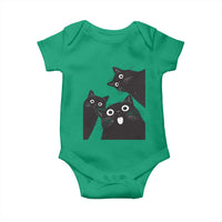 Funny Japanese Black Cat Is Watching You Baby Onesie Cat Lover