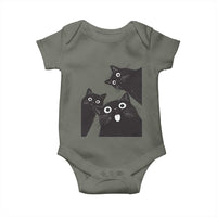 Funny Japanese Black Cat Is Watching You Baby Onesie Cat Lover