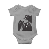 Funny Japanese Black Cat Is Watching You Baby Onesie Cat Lover