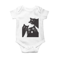 Funny Japanese Black Cat Is Watching You Baby Onesie Cat Lover