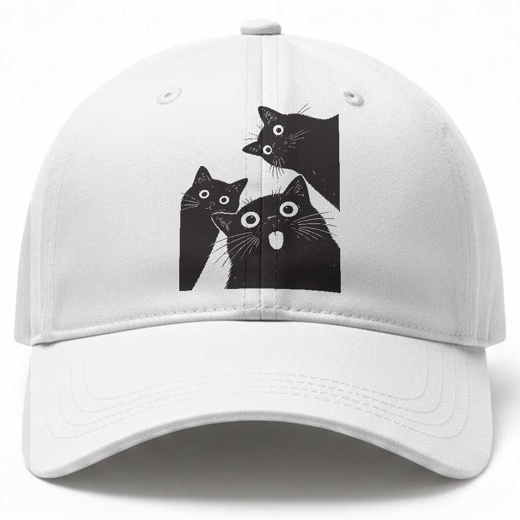 Funny Japanese Black Cat Is Watching You Baseball Cap Cat Lover