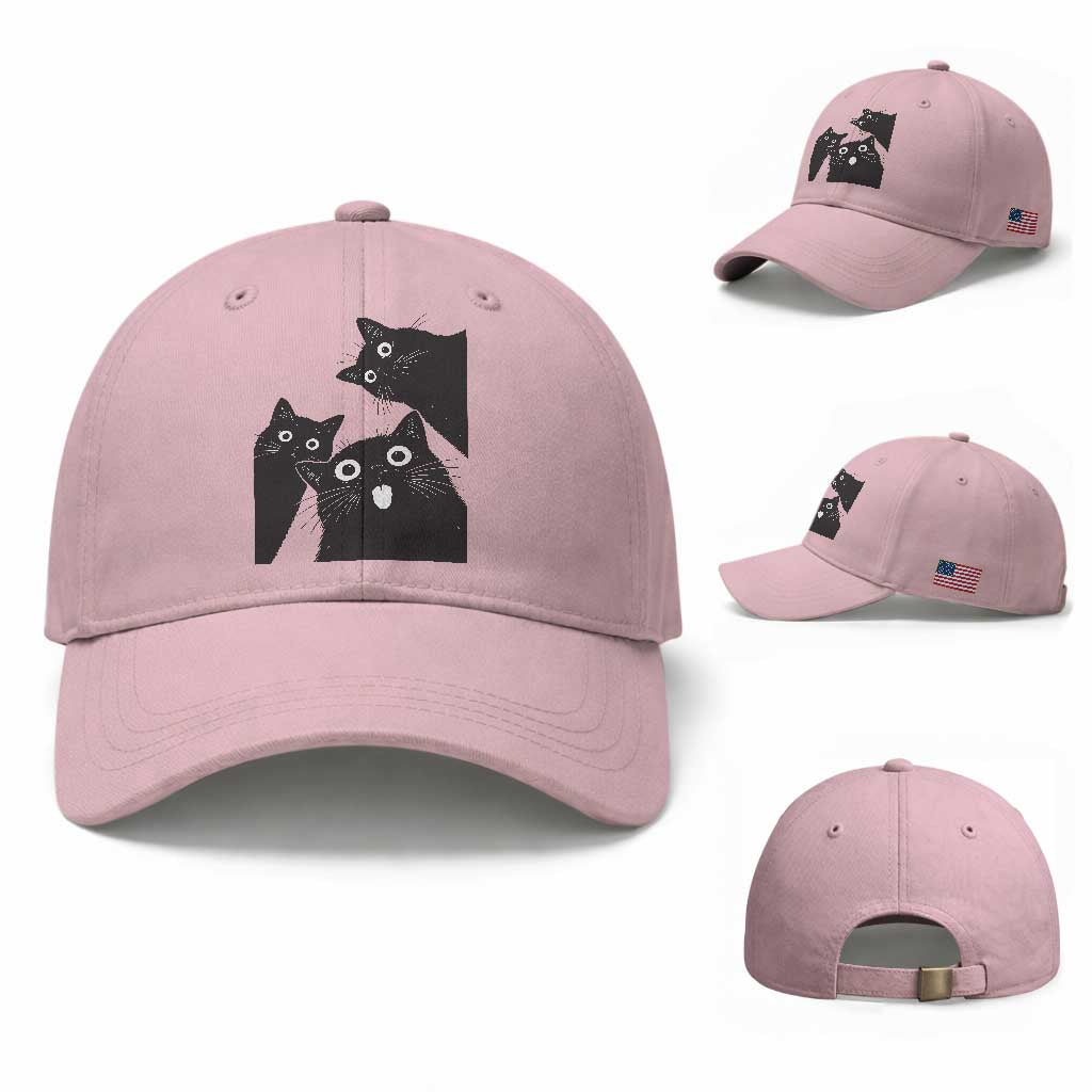 Funny Japanese Black Cat Is Watching You Baseball Cap Cat Lover
