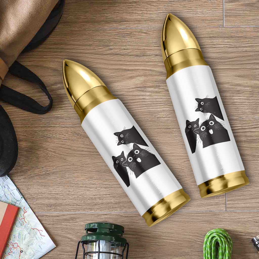 Funny Japanese Black Cat Is Watching You Bullet Tumbler Cat Lover