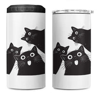 Funny Japanese Black Cat Is Watching You 4 in 1 Can Cooler Tumbler Cat Lover