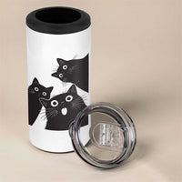 Funny Japanese Black Cat Is Watching You 4 in 1 Can Cooler Tumbler Cat Lover