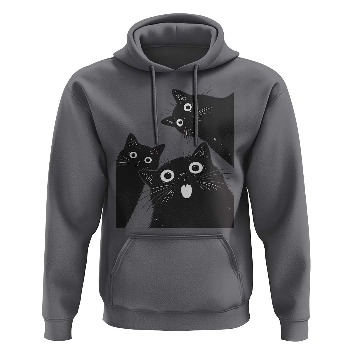 Funny Japanese Black Cat Is Watching You Hoodie Cat Lover